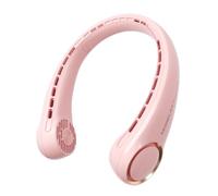 Morelax Ventilateur de Cou Portable, 3 Vitesses Réglables, Silencieux, Batterie USB 4000mAh Rechargeable, Léger, Idéal pour Maison, Voyage et Plein Air, Rose