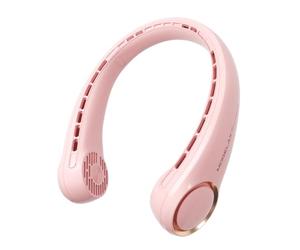 Morelax Ventilateur de Cou Portable, 3 Vitesses Réglables, Silencieux, Batterie USB 4000mAh Rechargeable, Léger, Idéal pour Maison, Voyage et Plein Air, Rose