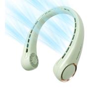 Morelax Ventilateur de Cou Portable, 3 Vitesses, Silencieux (<25 dB), Batterie USB 4000mAh, Léger et Confortable, Idéal pour Maison, Bureau, Voyages et Activités en Plein Air, Vert