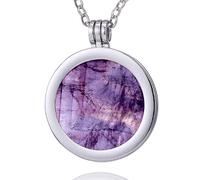Morella Collier pour Femme 70 cm en Acier Inoxydable avec Chakra Coin Pendentif 33 mm gemme Pierre dans Une pochete en Velours