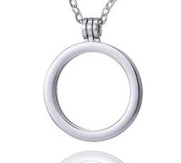 Morella Collier pour femme 70 cm en acier inoxydable avec pendentif support pour pièces de 33 mm dans une pochette à bijoux