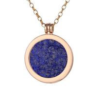 Morella Collier pour Femme 70 cm en Acier Inoxydable Or avec Chakra Coin Pendentif 33 mm gemme Pierre Lapis-Lazuli dans Une pochete en Velours