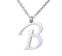 Morella Collier pour Femmes en Acier Inoxydable Argent avec Pendentif Lettre B