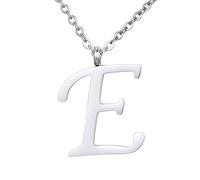 Morella Collier pour Femmes en Acier Inoxydable Argent avec Pendentif Lettre E