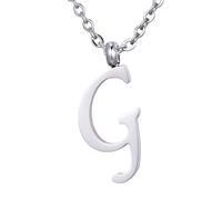 Morella Collier pour Femmes en Acier Inoxydable Argent avec Pendentif Lettre G
