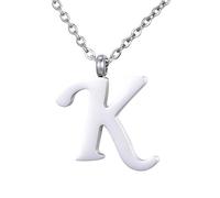 Morella Collier pour Femmes en Acier Inoxydable Argent avec Pendentif Lettre K