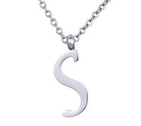 Morella Collier pour Femmes en Acier Inoxydable Argent avec Pendentif Lettre S