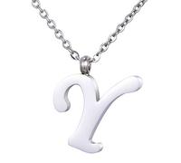 Morella Collier pour Femmes en Acier Inoxydable Argent avec Pendentif Lettre Y