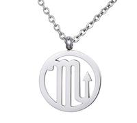 Morella Collier pour Femmes en Acier Inoxydable Argent avec Pendentif Signe du Zodiaque dans Petit Sac