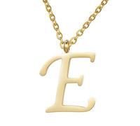Morella collier pour femmes en acier inoxydable or avec pendentif lettre E