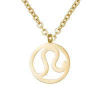 Morella Collier pour Femmes en Acier Inoxydable Or avec Pendentif Signe du Zodiaque dans Petit Sac