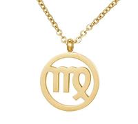 Morella Collier pour Femmes en Acier Inoxydable Or avec Pendentif Signe du Zodiaque dans Petit Sac