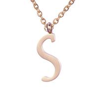 Morella Collier pour Femmes en Acier Inoxydable Or Rose avec Pendentif Lettres