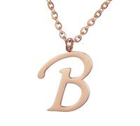 Morella Collier pour Femmes en Acier Inoxydable Or Rose avec Pendentif Lettres