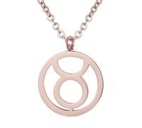 Morella Collier pour Femmes en Acier Inoxydable Or Rose avec Pendentif Signe du Zodiaque dans Petit Sac