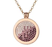 Morella Dames Collier Or 70 cm en Acier Inoxydable et Pendentif avec pièce de Violet-Rose-Argent 33 mm dans Un Sac à Bijoux