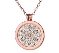 Morella Dames Collier Rose Or 70 cm en Acier Inoxydable et Pendentif avec pièce de Argent-Rose 33 mm dans Un Sac à Bijoux