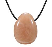 Morella Femme Collier 80 cm avec Goutte Pendentif Pierre Précieuse Aventurine Rouge dans Petit Sac
