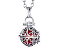 Morella Femme Collier d'ange en Acier Inoxydable 70 cm avec Pendentif décoré pour Boule sonore Ø 16 mm, dans Une Pochette en Velours
