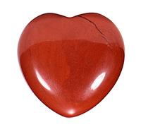 Morella Pierres précieuses en forme de cœur Jaspe rouge Ange porte bonheur ange gardien à emporter partout 3 cm dans un sac de velour
