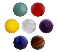 Morella Set 7 pierres précieuses minéraux chakra sphères boules 16 mm pour collier dans une pochette en velours