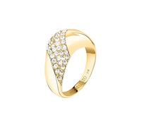 Morellato Bague Femme, Acier, Cristaux, Collection DESIGN, Chunky, Vague, Pavé