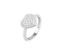 Morellato Bague Femme, Argent 925 Recyclé, Zircons, Collection NOBILE, Cœur, Pavé