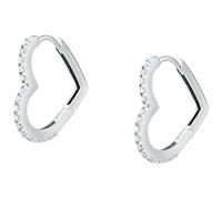 Morellato Boucles d'Oreilles Créoles Femme en Argent 925‰ Recyclé, Collection TESORI, Forme Cœur - SAIW256