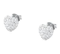 Morellato Boucles d'Oreilles Femme, Argent 925 Recyclé, Zircons, Collection NOBILE, Cœur, Pavé - SAZK04