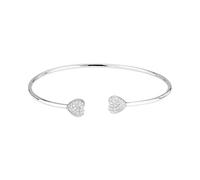 Morellato Bracelet Femme, Argent 925 Recyclé, Zircons, Collection NOBILE, Bangle, Cœur, Pavé - SAZK06