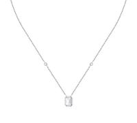MORELLATO Collier femme en argent 925 recyclé, zircons, pendentif octogonal, collection TESORI, taglia unica, Métal, Zircone cubique