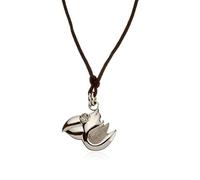 Morellato - S 01 N3 10 - Cloe - Collier Femme - Pendentif pelican en acier avec 1 diamant - Codon coton noir 90 cm réglable