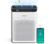 MORENTO Purificateur d'Air HEPA Intelligent, Air Purifier Pour Éfficace Contre Allergènes, CADR 340 m³/h Jusqu'à 158 m² pour Chambre, Compatible avec APP et Alexa, Surveille La Qualité de l'Air, Blanc