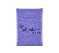 MORENTSU Couverture de passeport en polyuréthane à changement de couleur avec lettre imprimée, porte-passeport, clip pour billet d'avion pour hommes et femmes, accessoires de voyage, violet, Taille