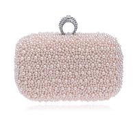 MORENTSU Sac à dîner en perles d'imitation cousu à la main, rose, Taille unique