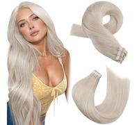 Moresoo Extension Cheveux Naturel Adhesif Blonde Blanche 20pièces Extensions Adhesives Cheveux Naturels Ruban Cheveux Femme 45cm 50g Go Blonder #60A
