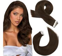 Moresoo Extention Cheveux Naturelles Adhesif Marron Foncé Extension Adhesive Cheveux Naturel 30cm 20pcs Brun Foncé Extensions de Cheveux Bande Adhesive Extension #4 30g