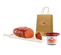 Moretti® Nduja Calabrese Di Spilinga Épicé Original Artisan | Emballage sous vide | Sans OGM 100% NATUREL dans l'intestin | Salami pur porc à tartiner (Nduja chaud)
