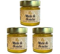 Moretto Farm - Miel d’acacia italien 100% cru - Lot de 3×280 g - Miel naturel artisanal, non pasteurisé, idéal pour les tisanes et le petit-déjeuner