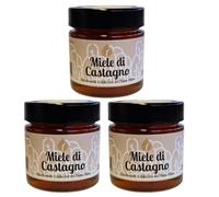 Moretto Farm - Miel de châtaignier italien 100% cru - Pack de 3×280 g - Miel artisanal naturel, arôme intense, idéal avec les fromages et les tisanes