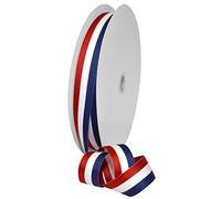 Morex Ribbon 93605/100-914 Ruban gros-grain rayé de 2,5 cm x 91,4 m pour emballage cadeau, rouge/blanc/bleu, décorations du 4 juillet, drapeaux américains, fournitures artistiques, rubans cadeaux pour