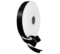Morex Ribbon Bobine 08822/00-030 Ruban Double Face en Satin Polyester, 7/20,3 cm/91,4 m., Noir
