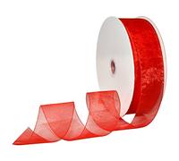 Morex Ribbon Bobine 91809/100-609 Organdi en Nylon Ruban, 1 1/5,1 cm par 91,4 m, Rouge