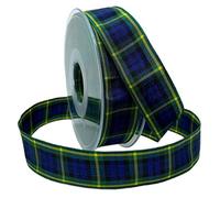 Morex Ribbon Edinburgh Ruban aux couleurs du patrimoine écossais, motifs de carreaux, pour décoration de Noël et de mariage, 2,5 cm x 24,7 m, Gordon