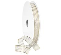 Morex Ribbon Ruban d'harmonie, métallique, 5/8" par 45,7 m, Blanc/Or, Article 1401.03/50-634, 5/8" x 45,7 m