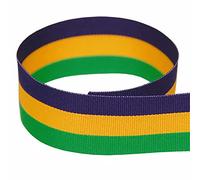 Morex Ribbon Ruban gros grain rayé bleu marine/doré/vert