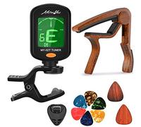 Moreyes Capodastre de guitare - pour guitare acoustique ukulélé, guitare électrique, basse - Avec médiators aspect bois GC-9 Rosewood