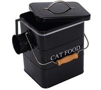 MOREZI Boite à croquettes Chat,conteneur croquettes Animaux,avec Couvercle et Pelle,Bocal de Nourriture pour Chat,6L - Noir