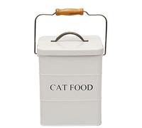 MOREZI Boîte de rangement pour aliments pour chat,conteneur croquettes animaux,avec couvercle et pelle, 6L - Blanc