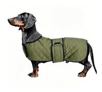 MOREZI Veste d'hiver Dachshund, Doublure Polaire, col Montant Pliable, Ceinture réglable et Bords réfléchissants-Vert-XS